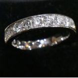 A 2 Carat GSL1 colour G round brilliant cut full eternity Diamond ring, in 18 Carat white Gold. Size