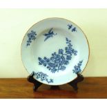 An 18thC Delft plate. . Condition report: Chipped around the edge and has a crack.