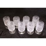 Eight Whitefriars sherry glasses.