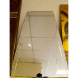 An Art Deco 56cm x 84cm mirror plus one other-(AF). (2).