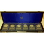 A boxed set of 6x .999 fine silver proof