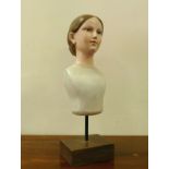 A mounted reproduction bust of a 1930's female. H43cm.