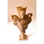 An early 19th Century hand carved Alabaster vase, with flora and dragon detail. 38cm.
 
Condition: