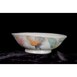 A provincial handmade hand painted Southern Chinese footed glazed bowl