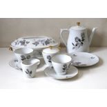 A small Bavarian tea set with a Royal Wo