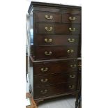 A late Victorian mahogany chest-on-chest