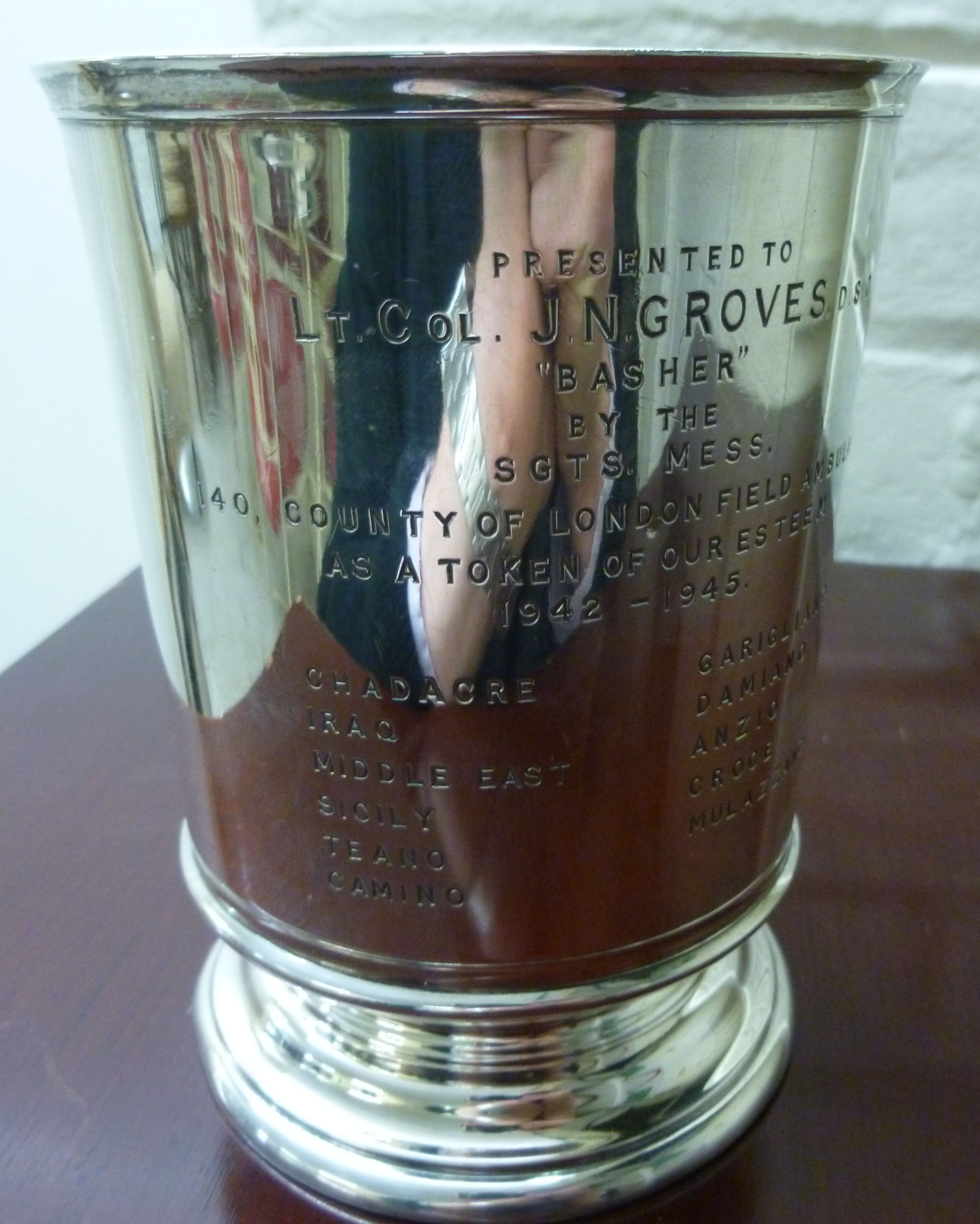 A silver one pint tankard of tapered, cy - Image 2 of 3