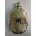 A mid Victorian silver hip flask of oval