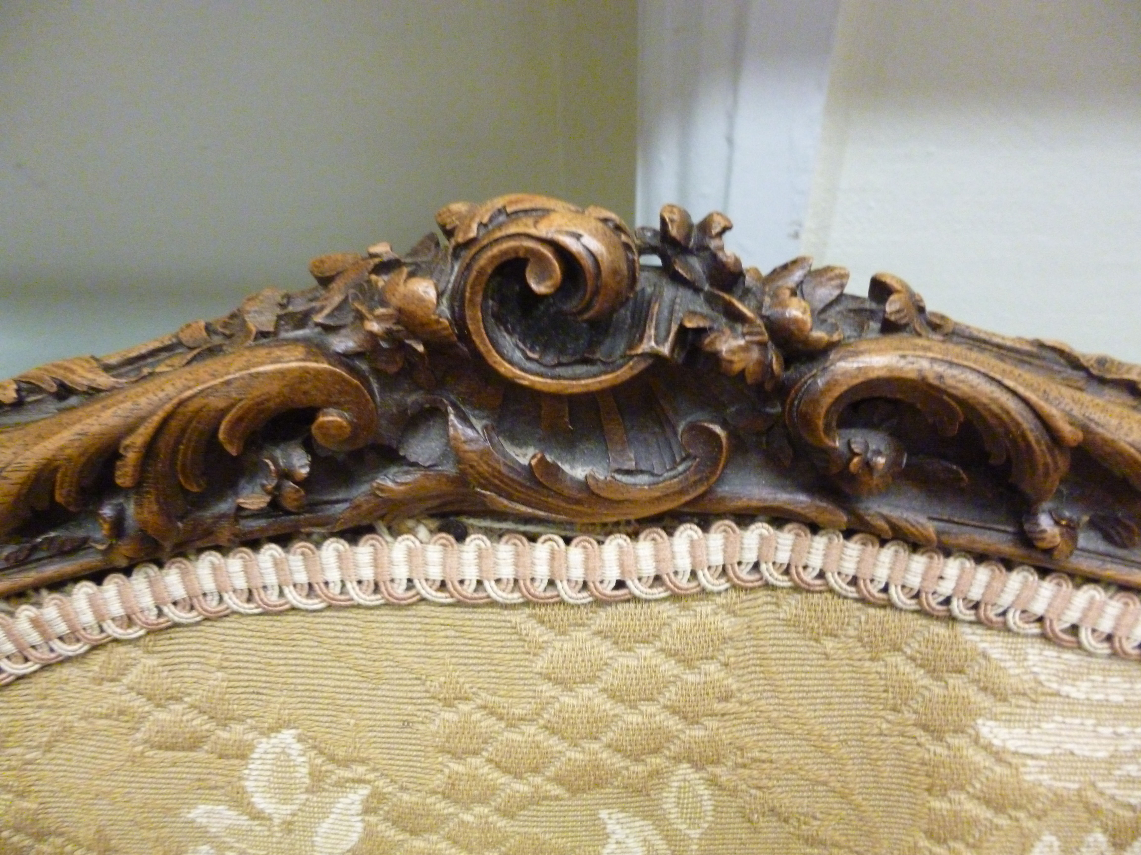 A late 19thC French walnut framed salon - Image 2 of 3