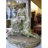 A late Victorian carved marble group, a