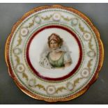 An early 20thC Vienna porcelain plate, d