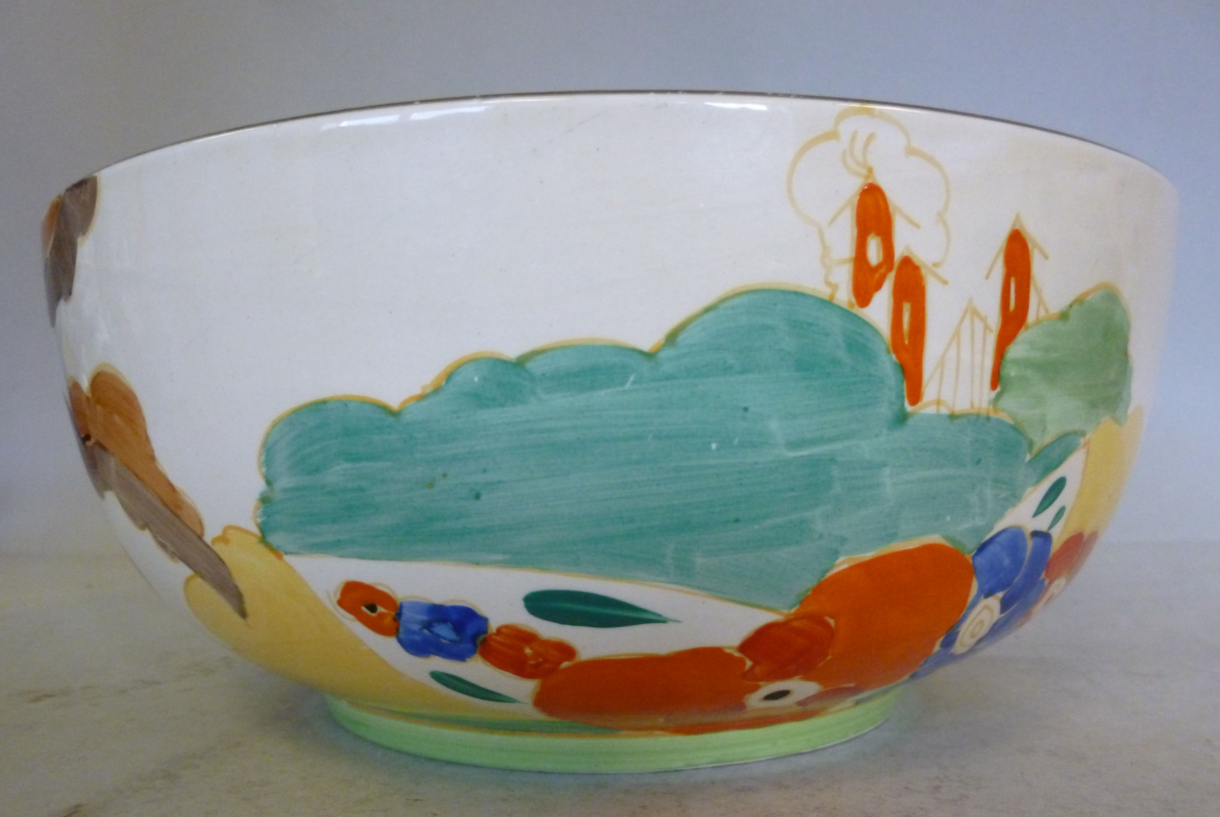 A Clarice Cliff Bizarre china fruit bowl