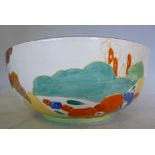 A Clarice Cliff Bizarre china fruit bowl