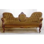 A mid Victorian rosewood framed settee,
