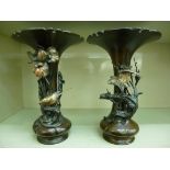 A pair of early 20thC Japanese cast and