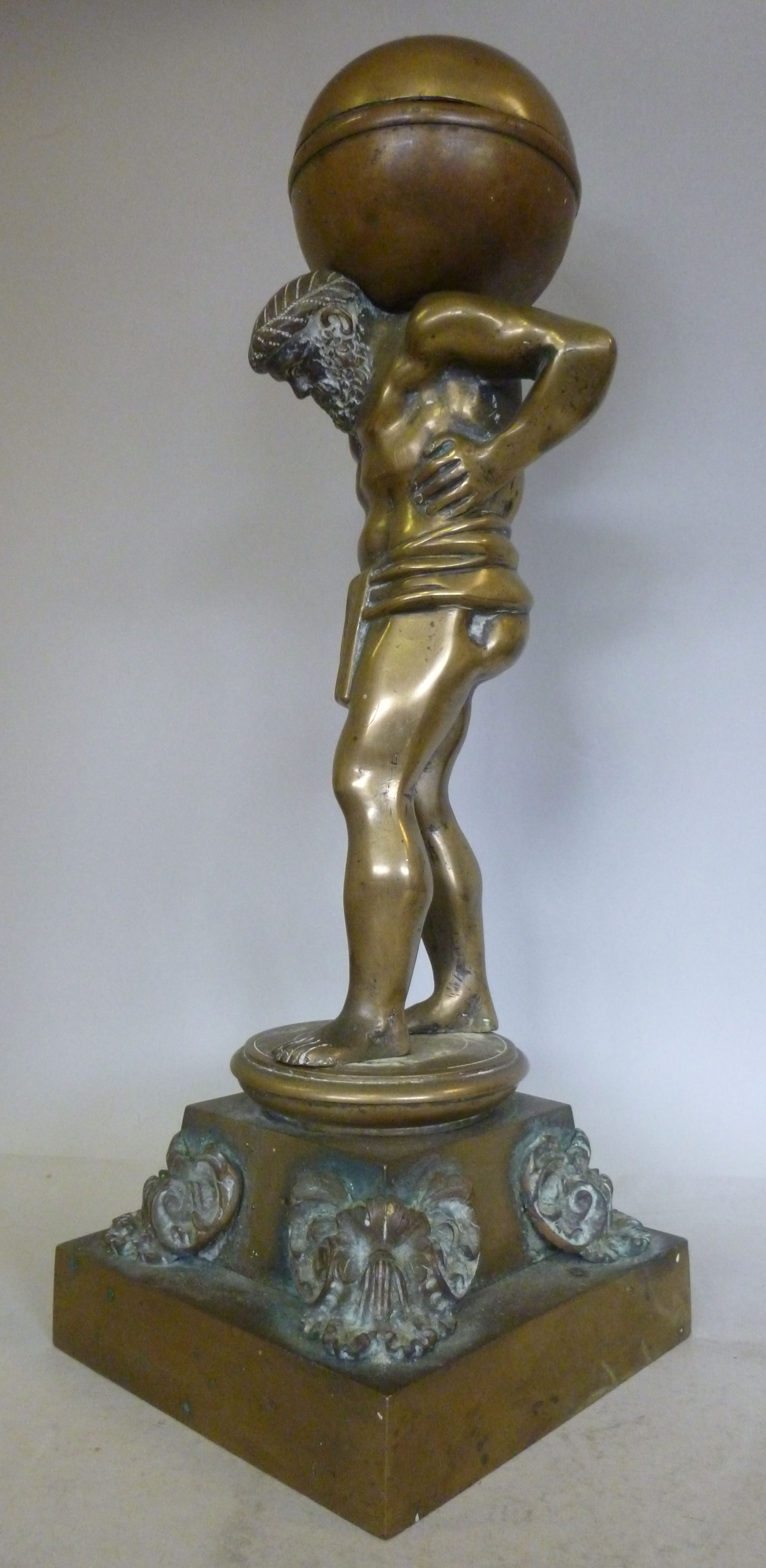 A late Victorian cast bronze lamp base, - Image 2 of 4