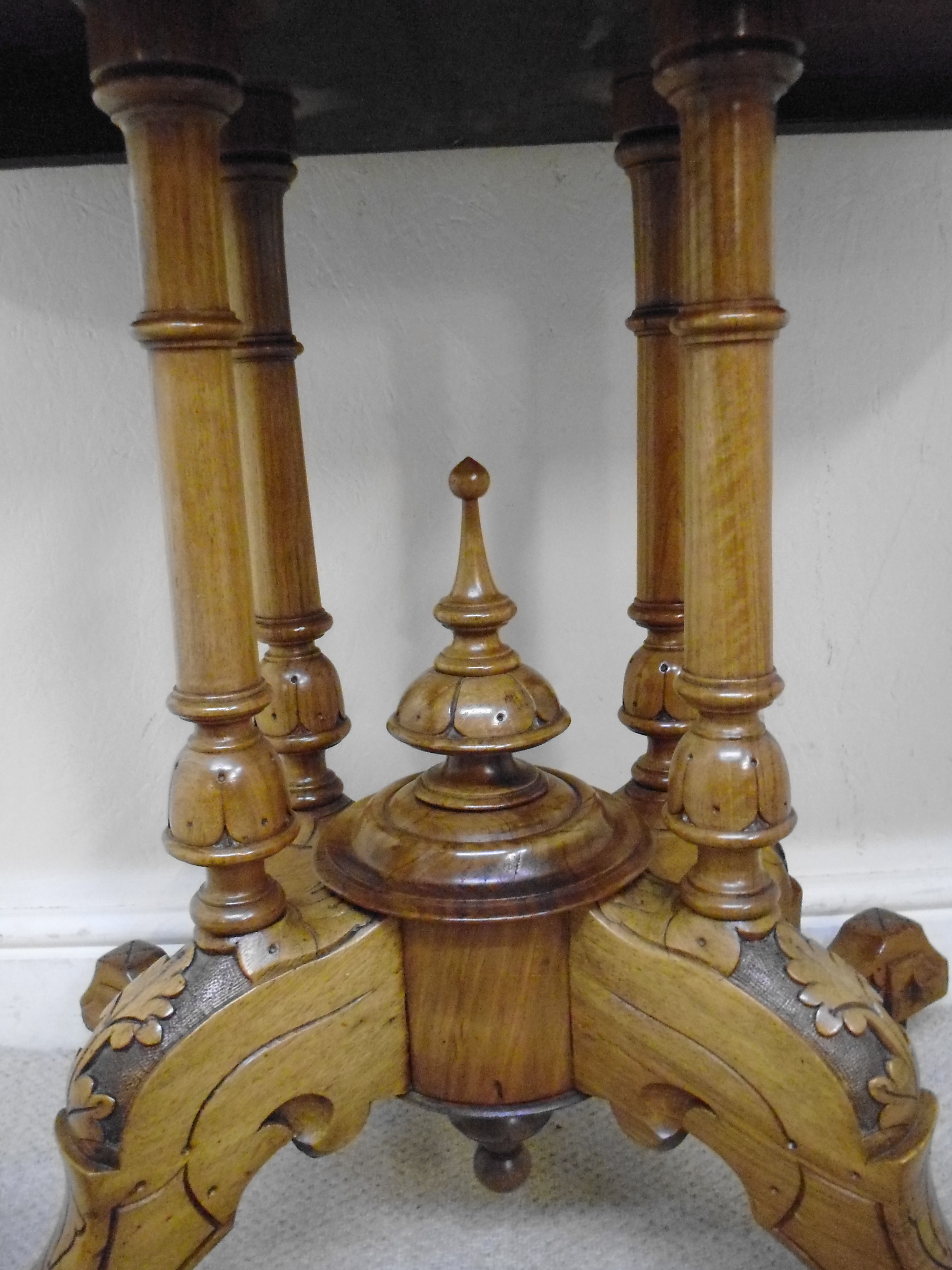 A late Victorian burr walnut and marquet - Image 4 of 4