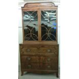A George III mahogany cabinet bookcase,