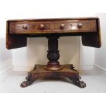 A Regency mahogany sofa table, the top h