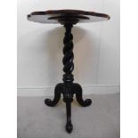 A late 19thC mahogany pedestal table, ha