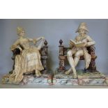 A pair of Royal Dux Bohemia porcelain fi