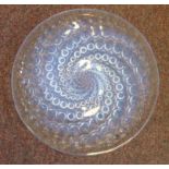 A Lalique Volutes pattern opalescent gla