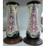 A pair of Moorcroft pottery table lamps