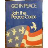 A Peace Corps printed poster, mounted on