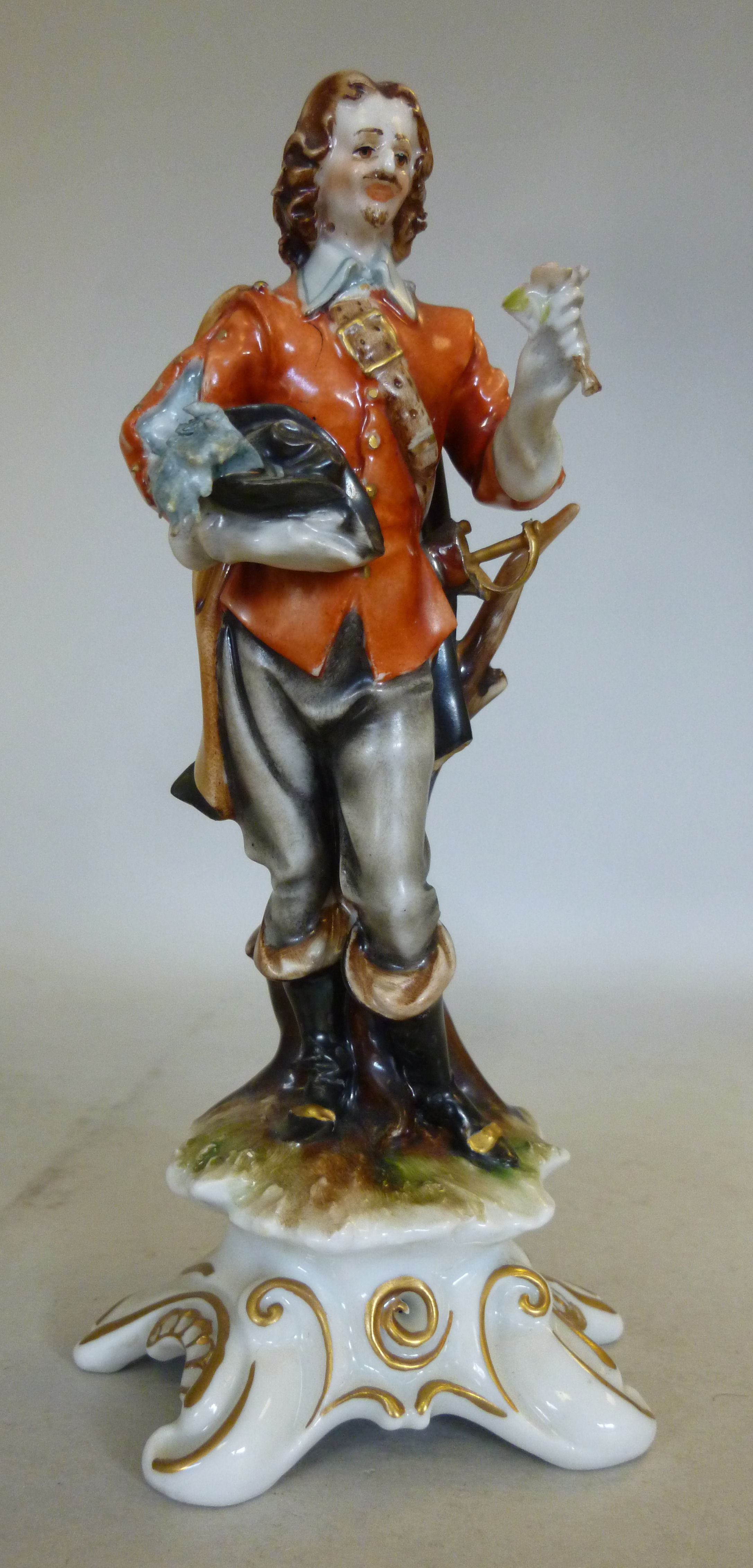 A 20thC Capo-di-Monte porcelain standing