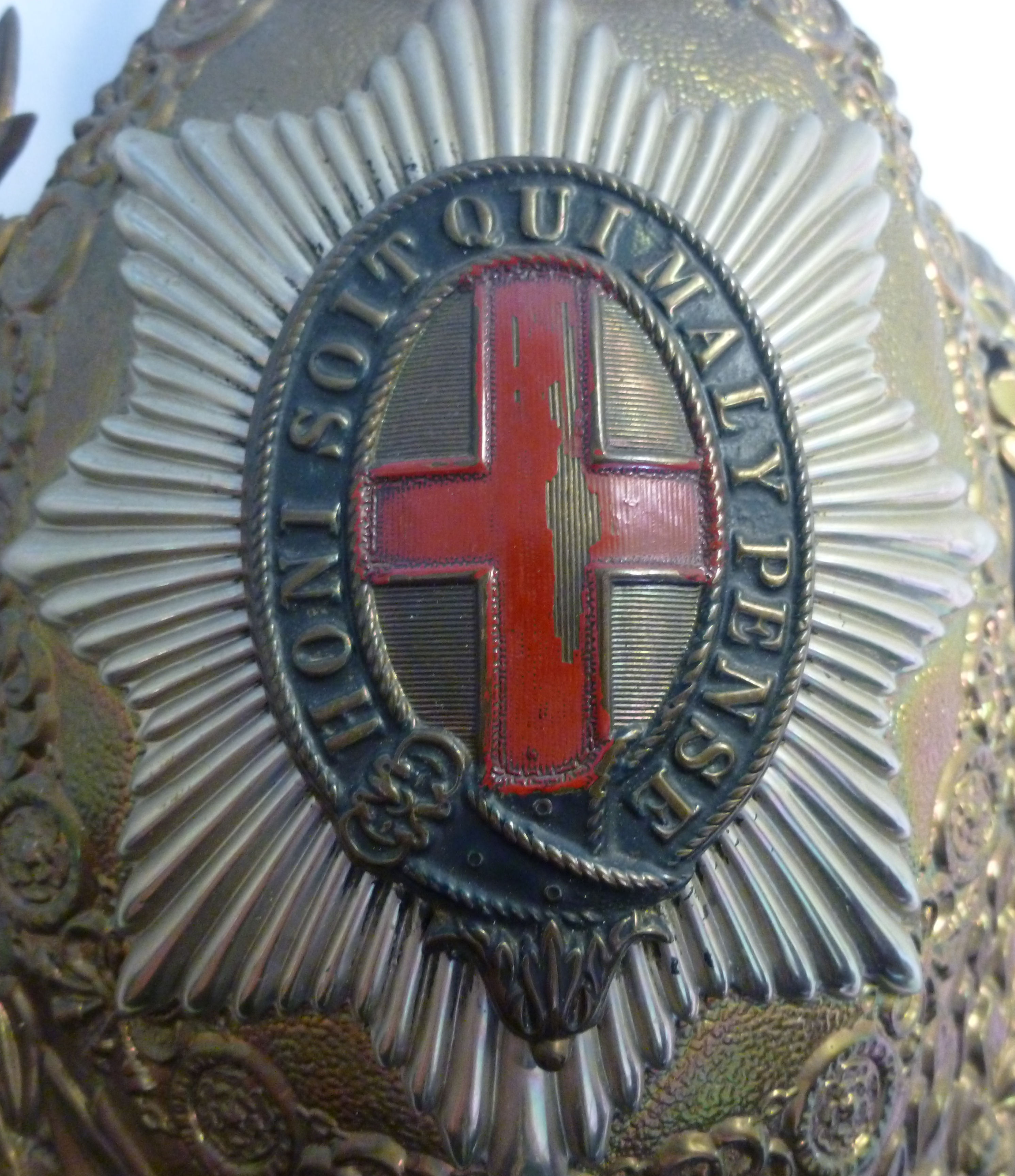A pressed brass and white metal emblem f - Image 2 of 3