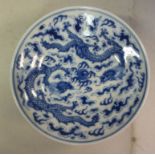 A late 19thC Chinese porcelain saucer di