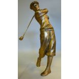 A 1930s cast and gilded metal figure, a