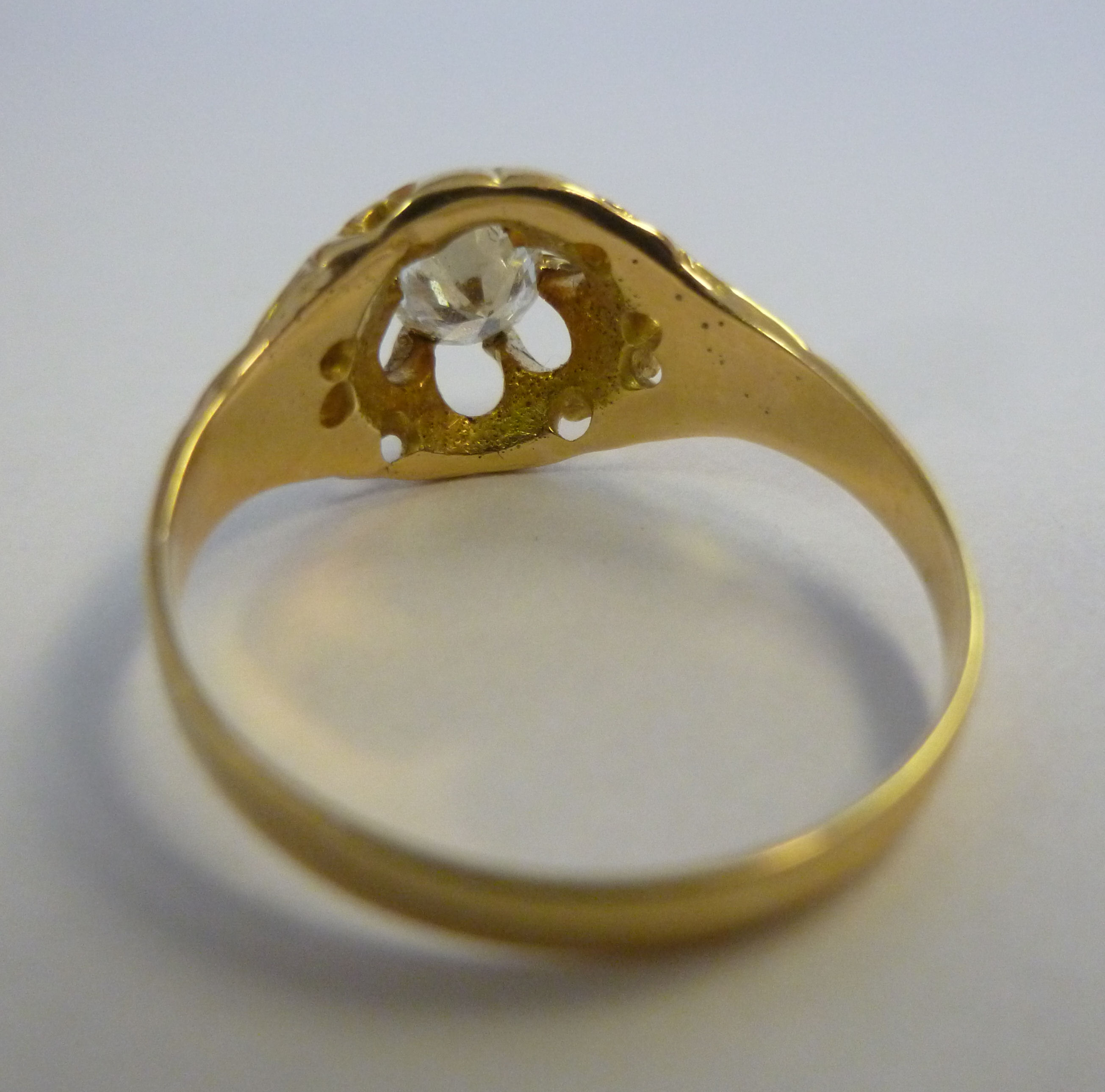 An 18ct gold claw set, single stone diam - Image 2 of 2