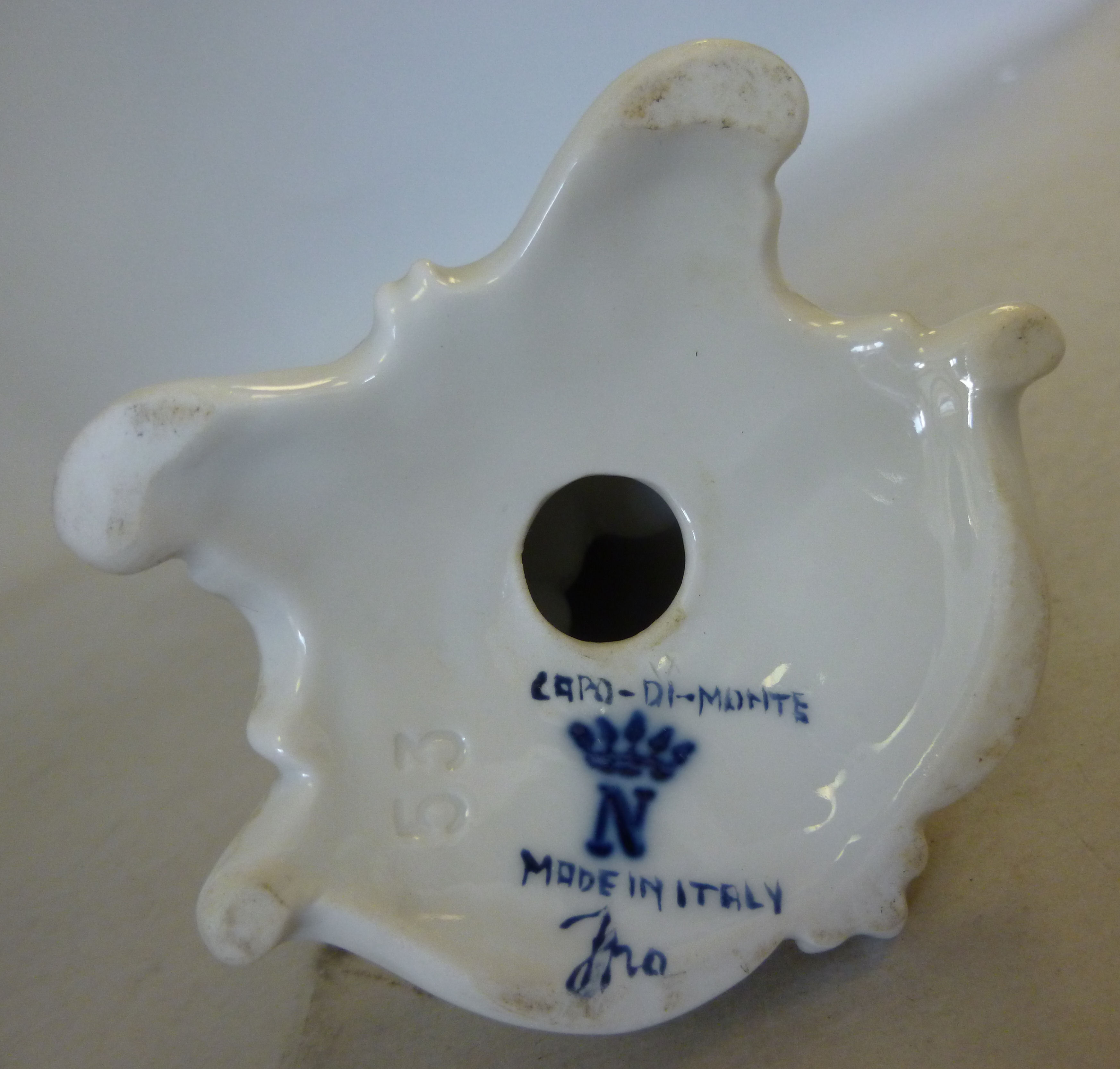 A 20thC Capo-di-Monte porcelain standing - Image 3 of 3