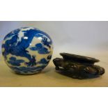 A late 19thC Chinese glazed earthenware