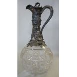 A late Victorian cut glass wine decanter