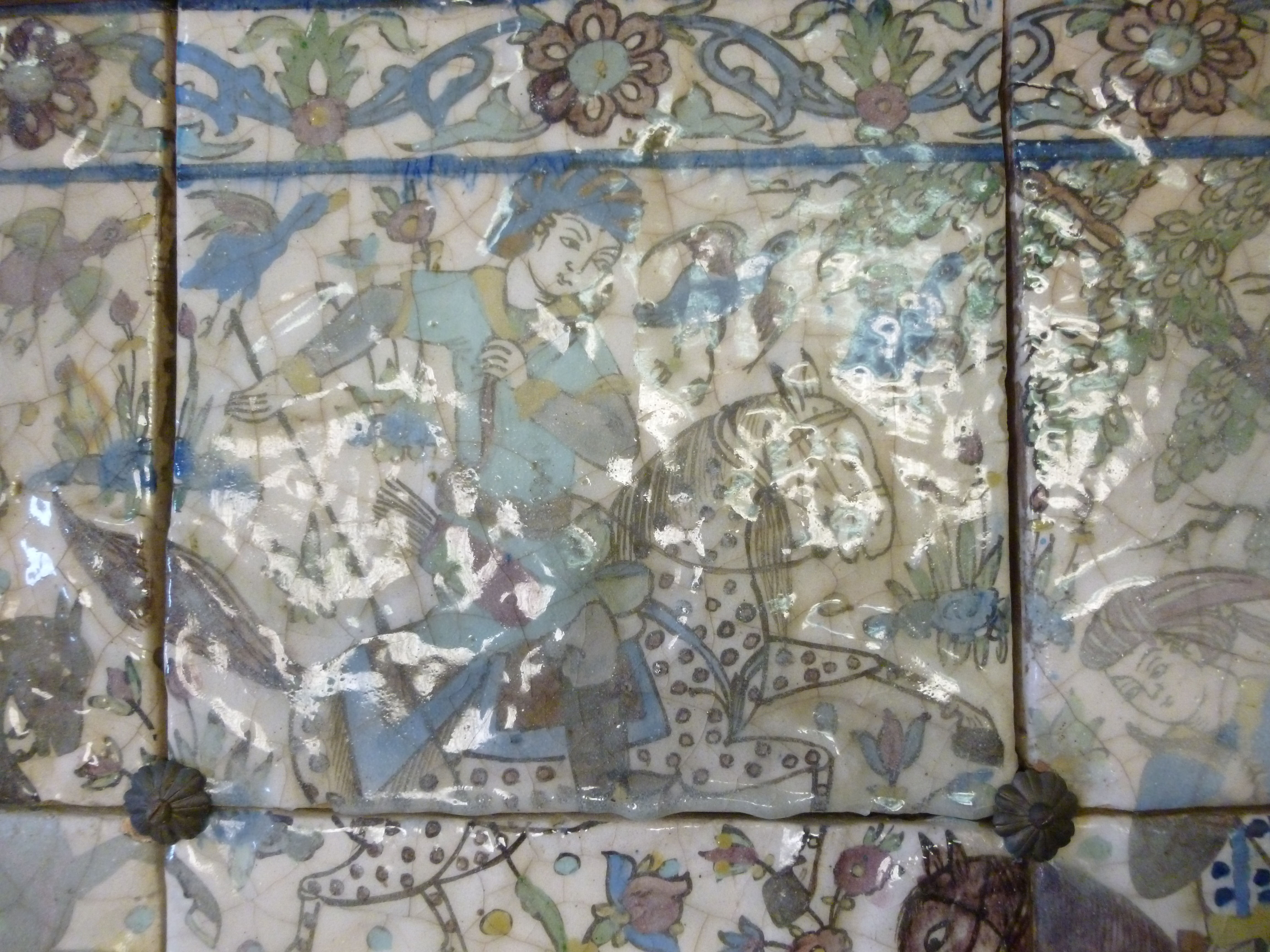 A 19thC (possibly Persian) glazed, six t - Image 4 of 7