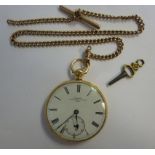 An 18ct gold cased pocket watch with rad