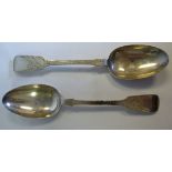 A pair of silver fiddle pattern tablespo