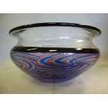 A Murano glass bowl of shallow ogee form