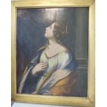 A late 19thC painted porcelain plaque, a