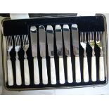 A set of six 1930s Firth stainless steel