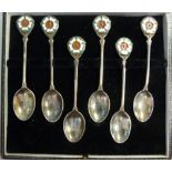 A set of six silver coffee spoons with m