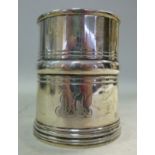 A silver Christening tankard of tapered