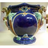 A late 19thC Continental majolica jardin