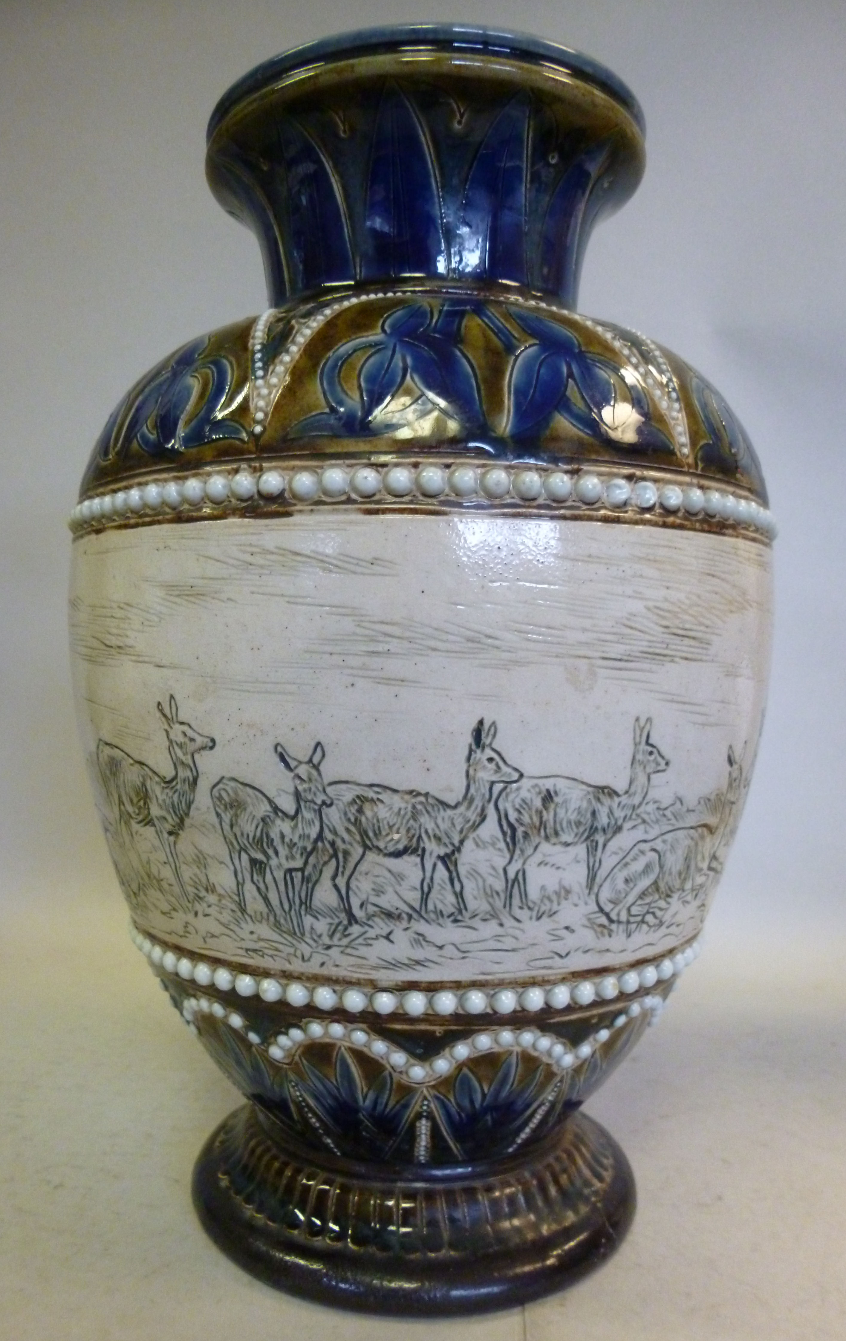 A Doulton Lambeth stoneware vase of ovoi