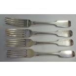 A set of four early Victorian silver fid