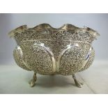 An Asian silver coloured metal bowl of l