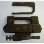 A Chinese 'antique' iron lock, comprisin