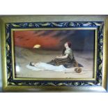 A KPM painted porcelain plaque - featuri